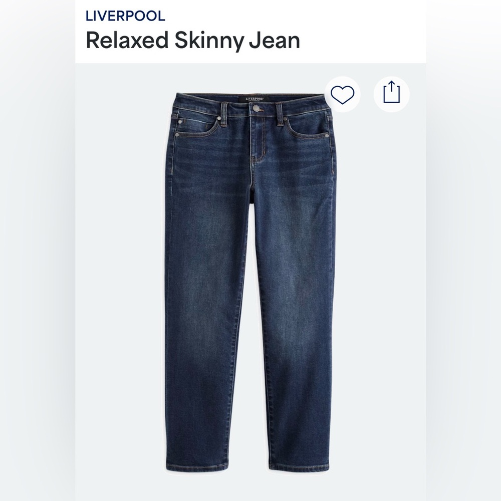 6P/28 Liverpool Dark Blue Non-Skinny Skinny Jeans (straight)